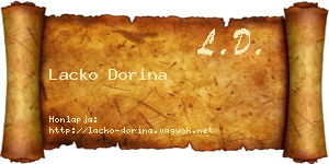 Lacko Dorina névjegykártya